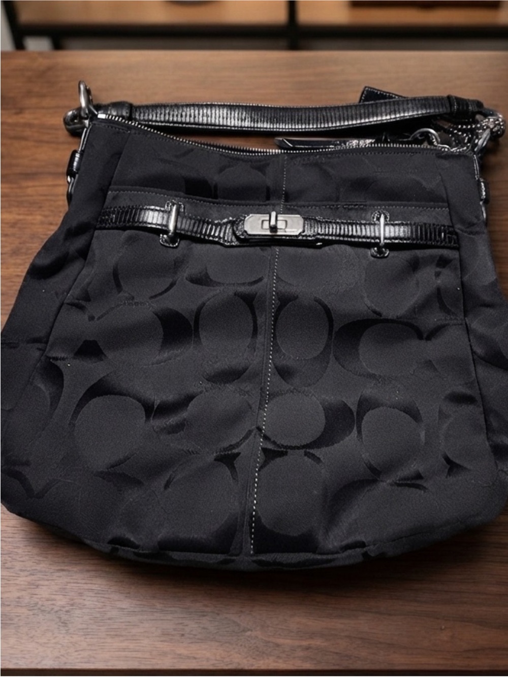 Coach Y2K Black Signature C Set - Chelsea Ashlyn & Matching Wristlet Bundle - Picture 2 of 12